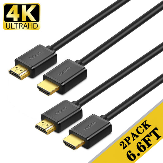 4K HDMI Cable 6.6ft (2-Pack)