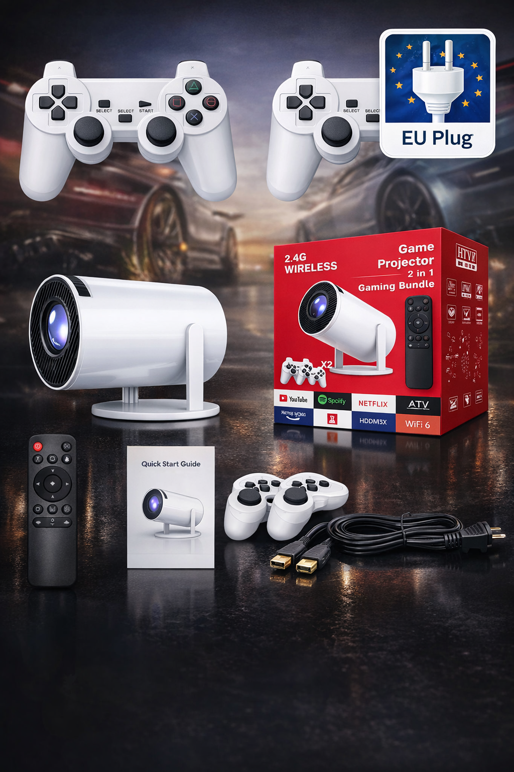PROJEXA™ 2-in-1 Cinema & Retro Gaming Projector